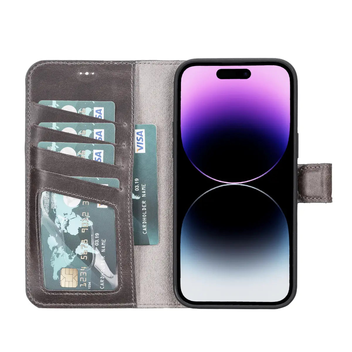 iPhone 14 Pro Max Leather Case – Dark Gray (Vero)