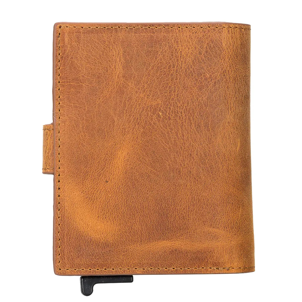 Palermo Leather Mechanical Card Holder-Camel Brown