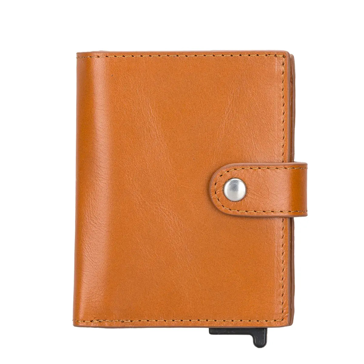 Palermo Leather Mechanical Card Holder-Tan