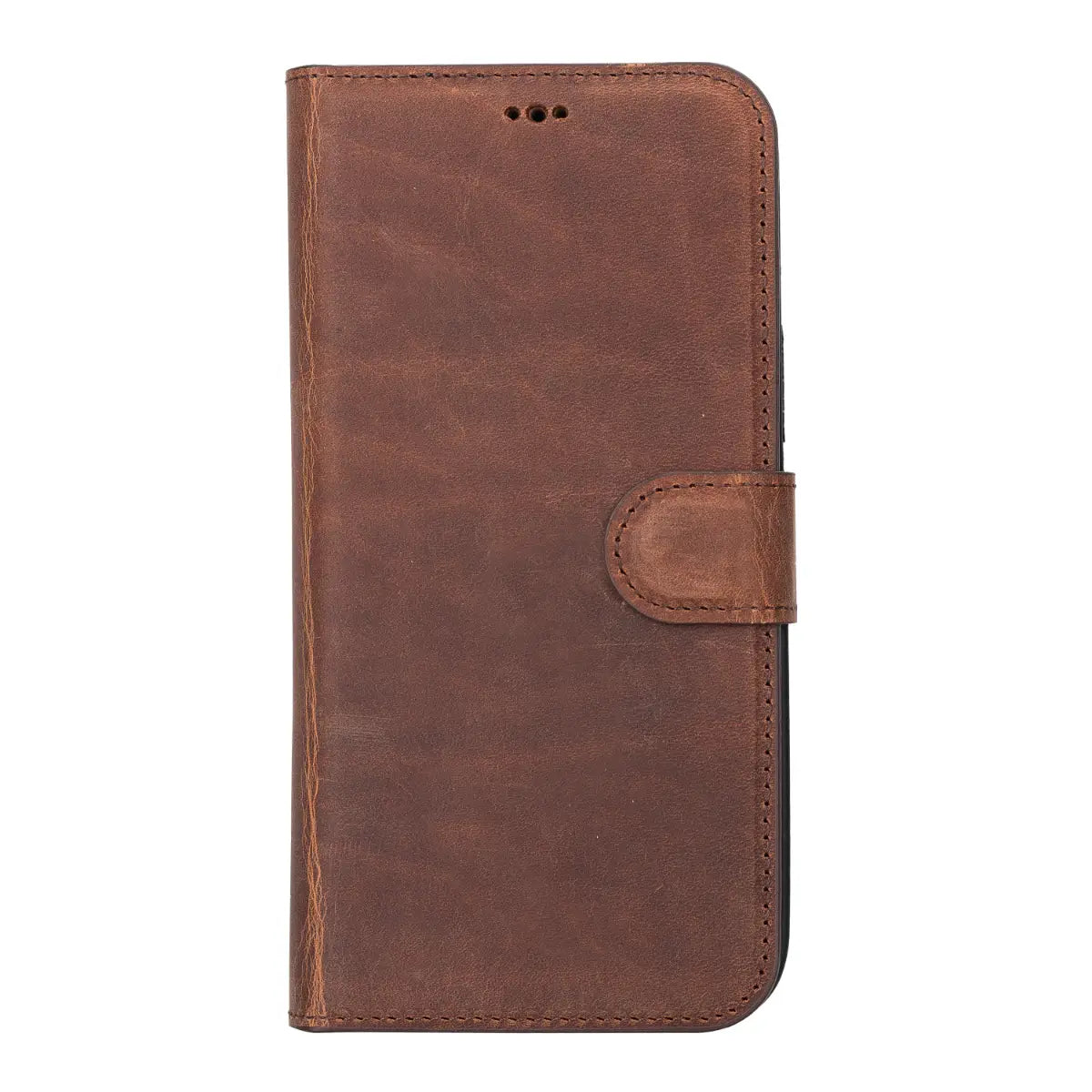 Distressed Brown Leather Wallet Case for iPhone 13 Pro Max