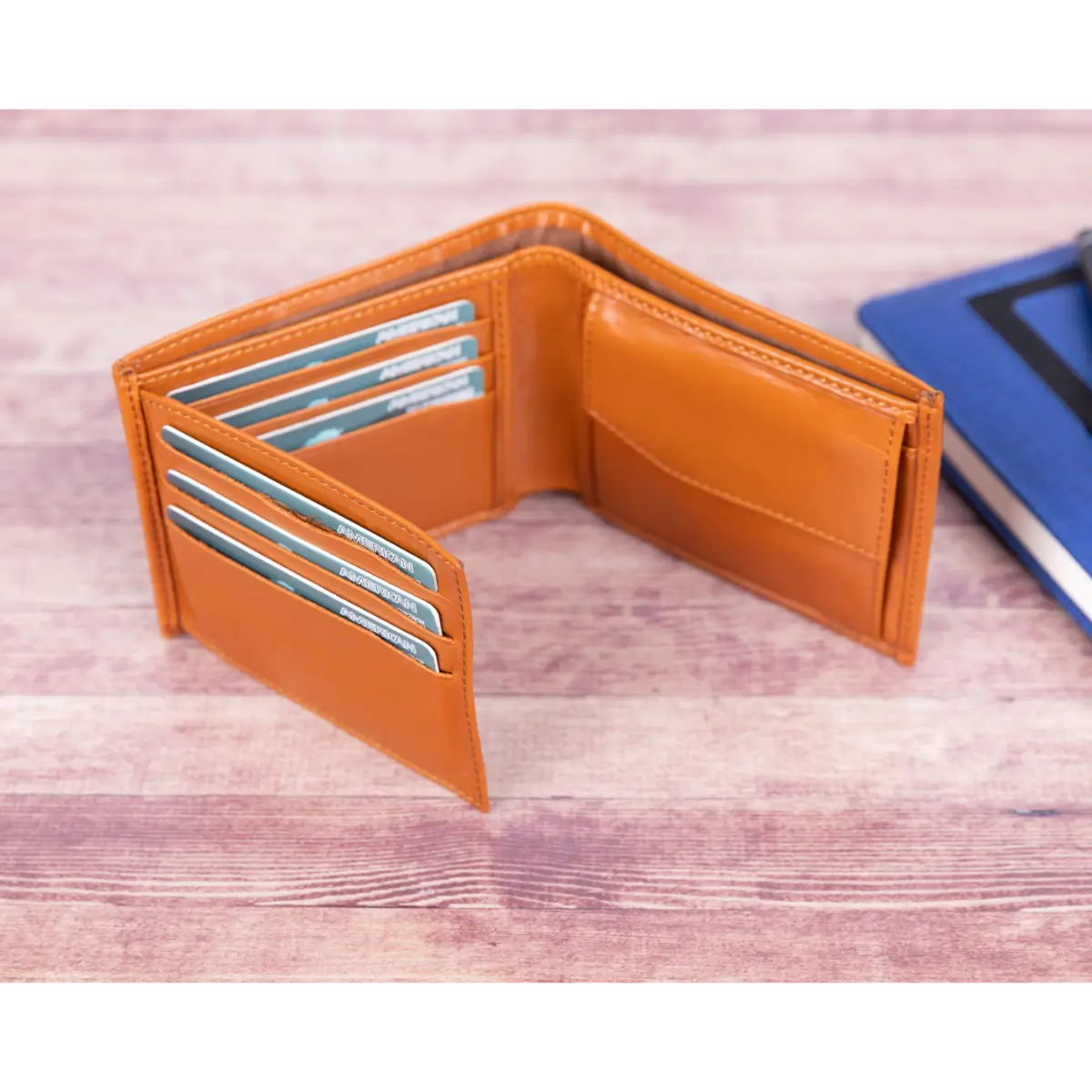 Ranger Trifold Leather Wallet-Burnished Tan