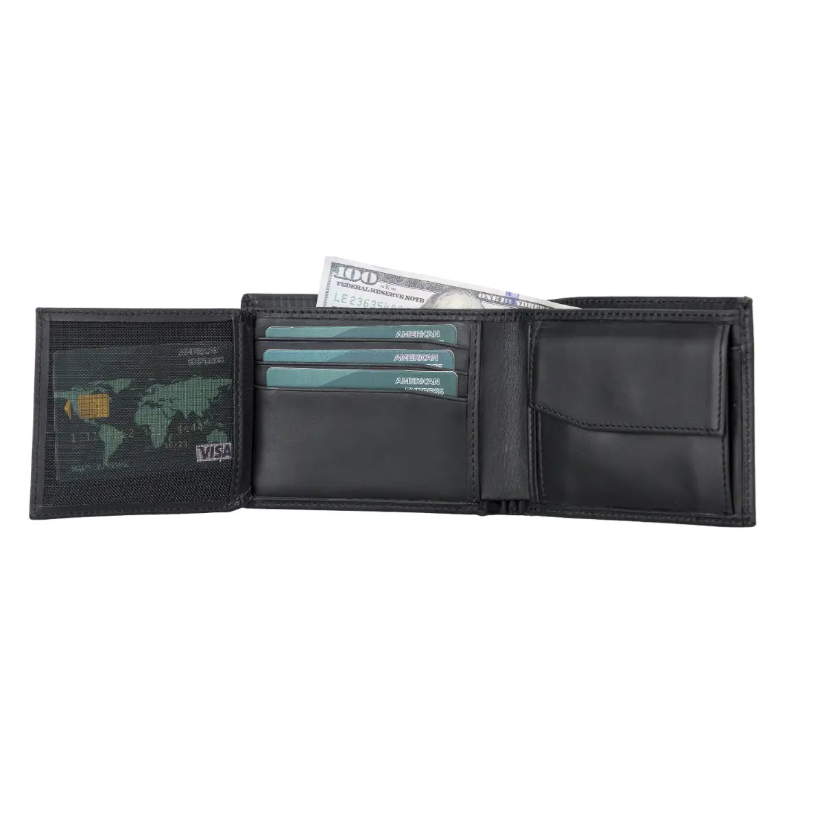 Ranger Trifold Leather Wallet-Black