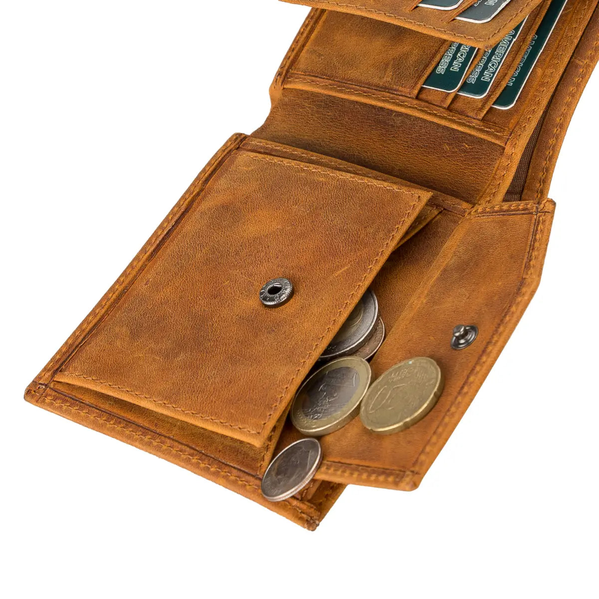Ranger Trifold Leather Wallet-Camel Brown