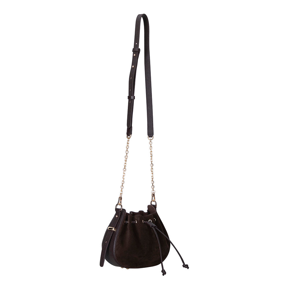 Valentina Women's Suede Leather Bag - Brown