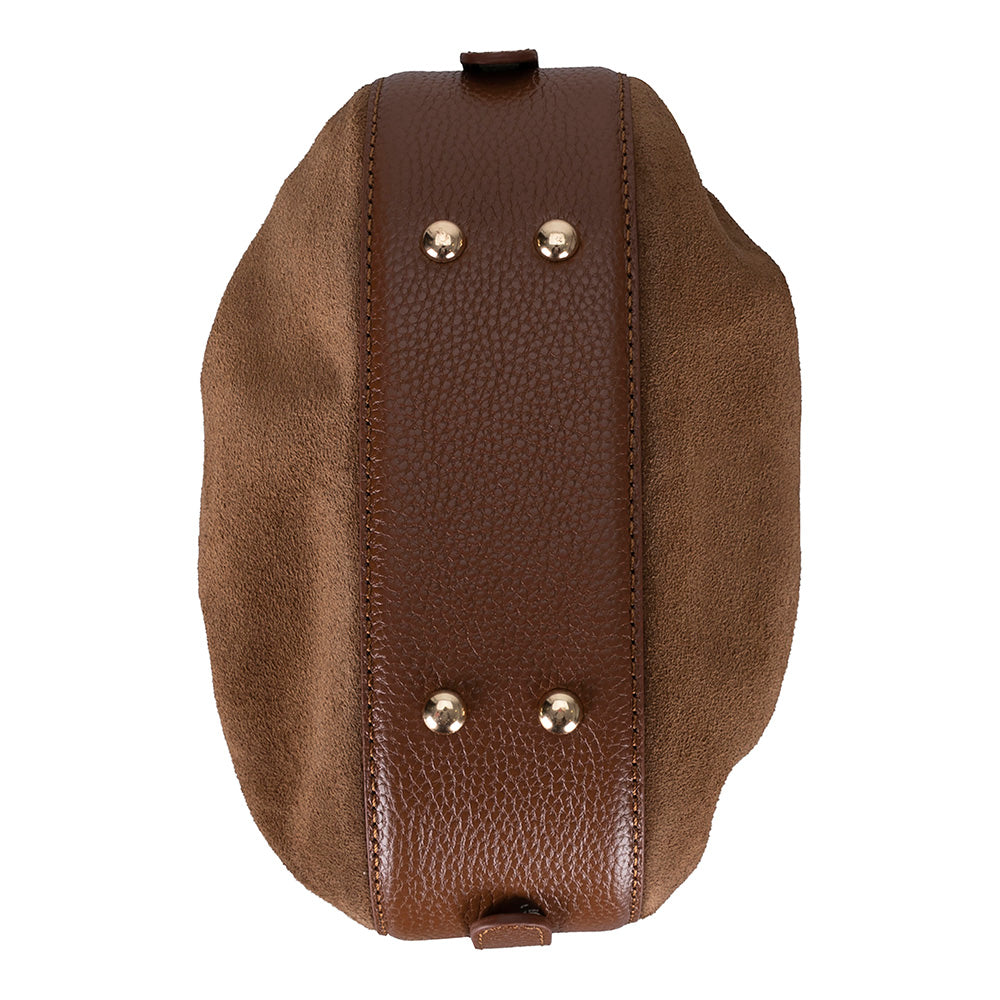 Valentina Women's Suede Leather Bag - Tan