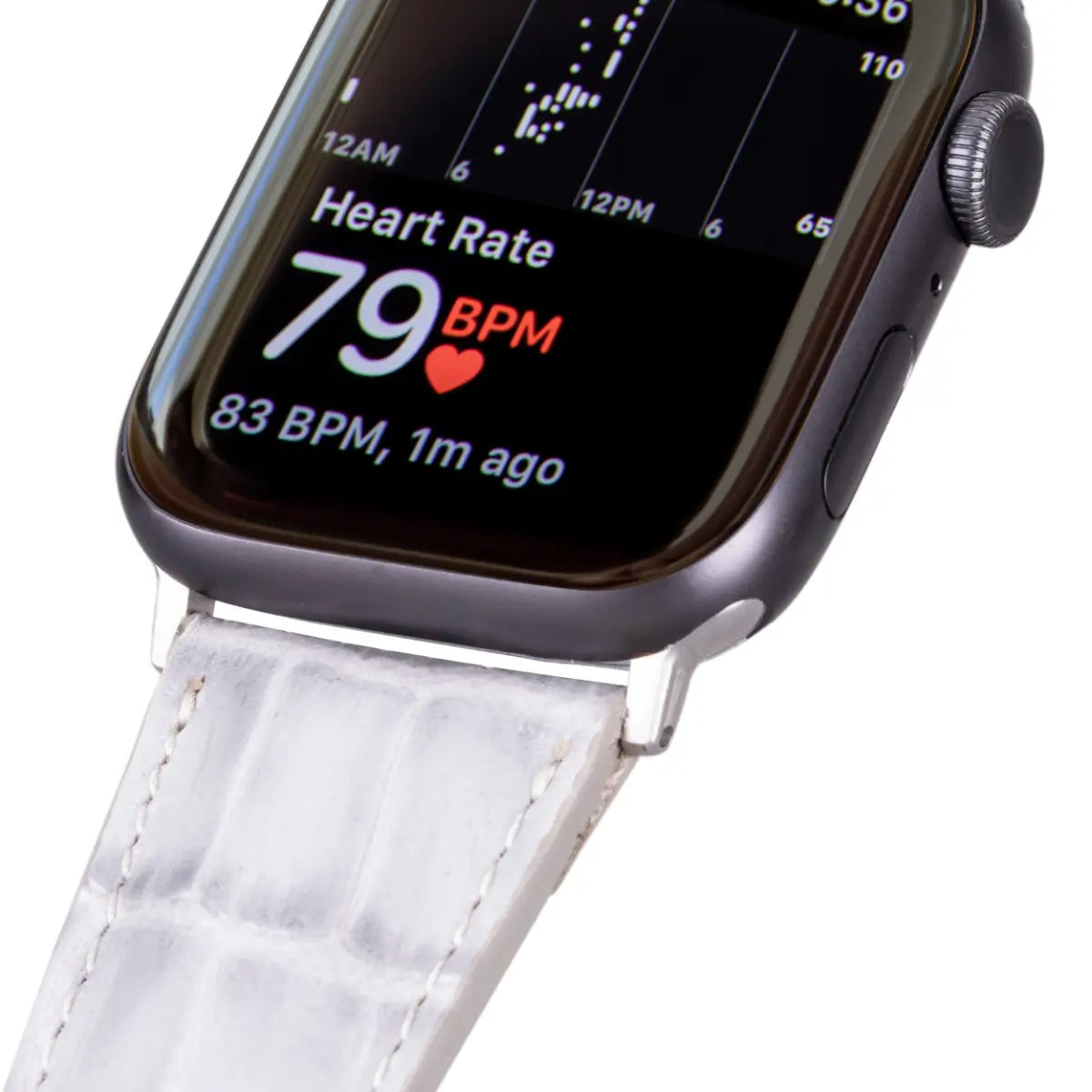 White Croco Pattern Leather Classic Apple Watch Band