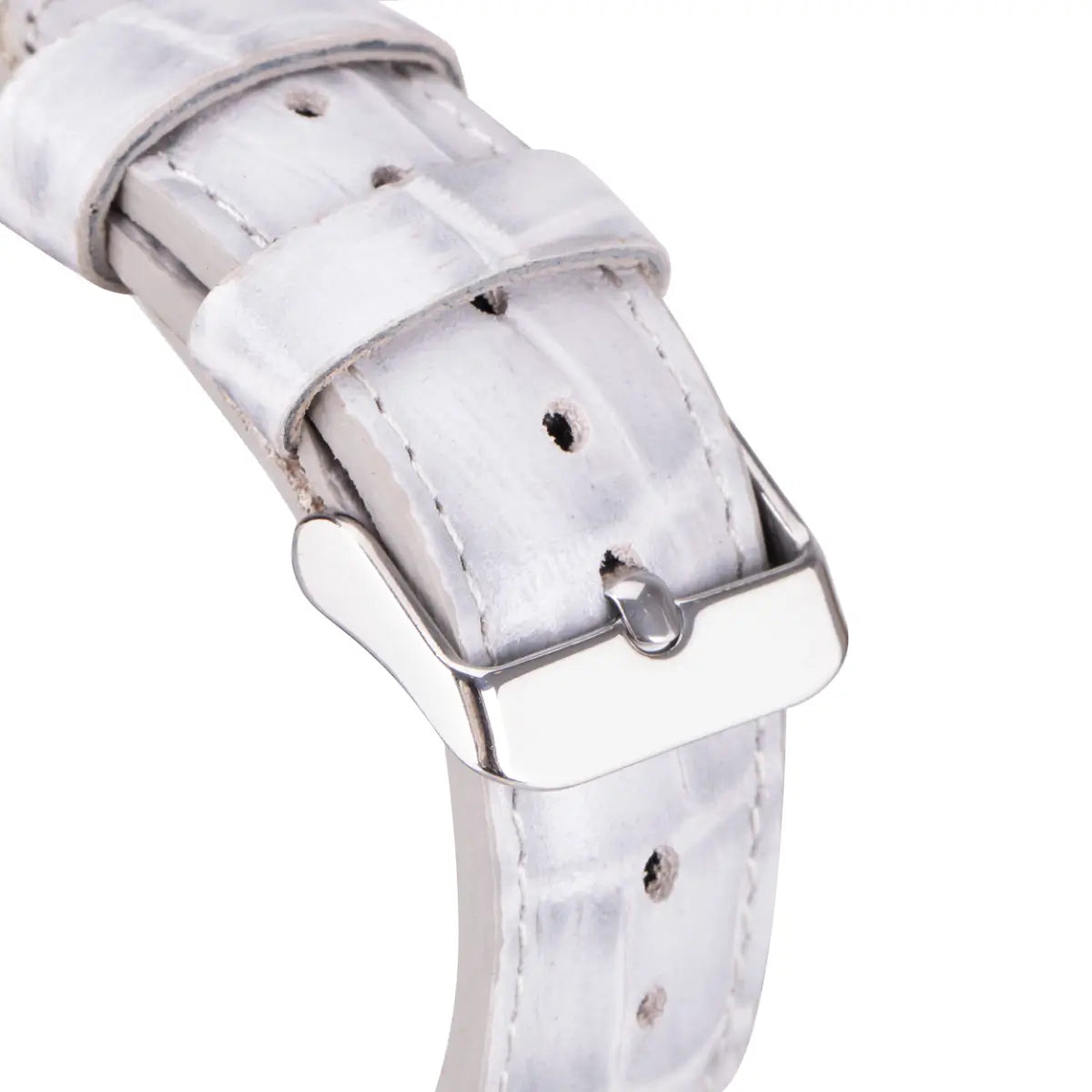 White Croco Pattern Leather Classic Apple Watch Band