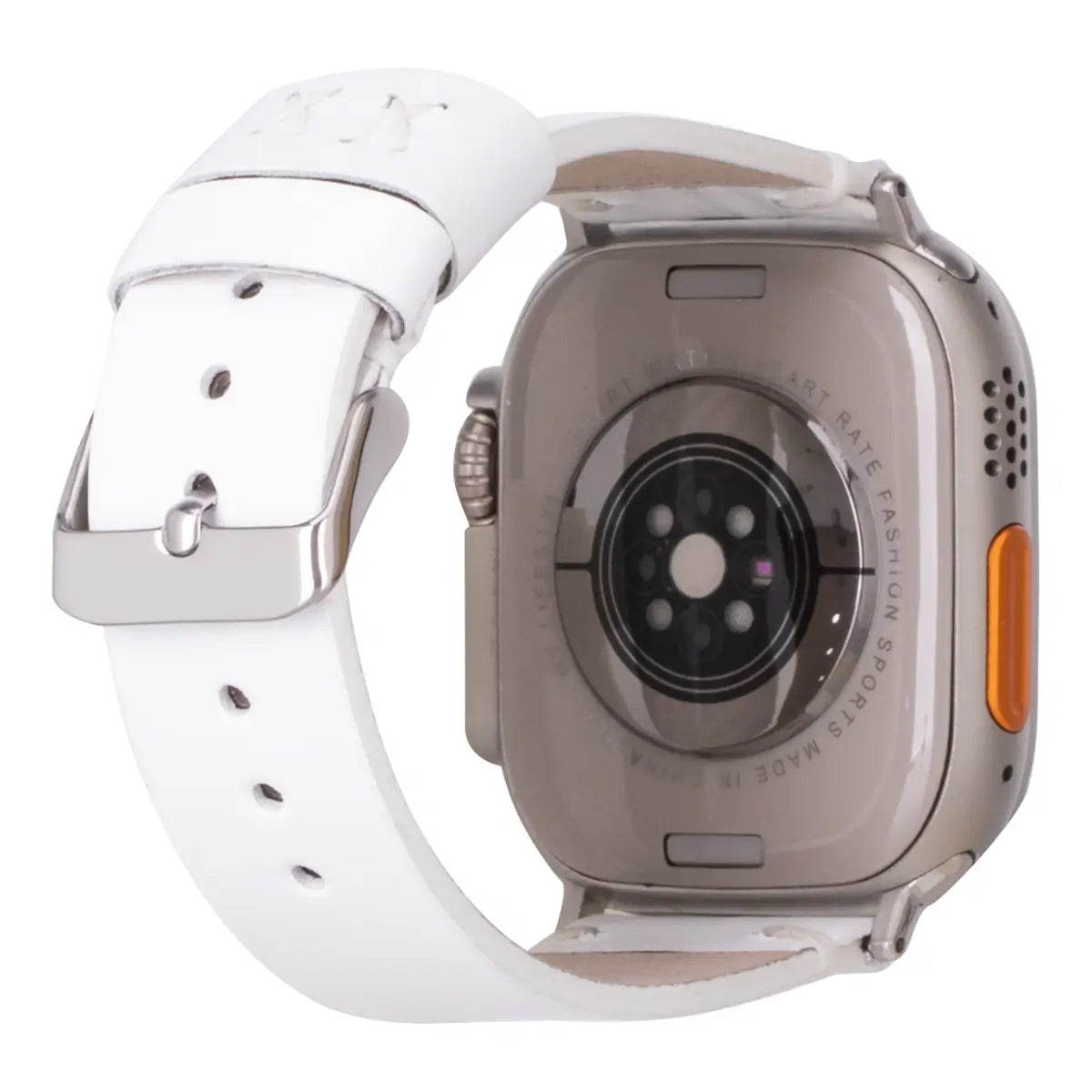 White Leather Classic Apple Watch Band