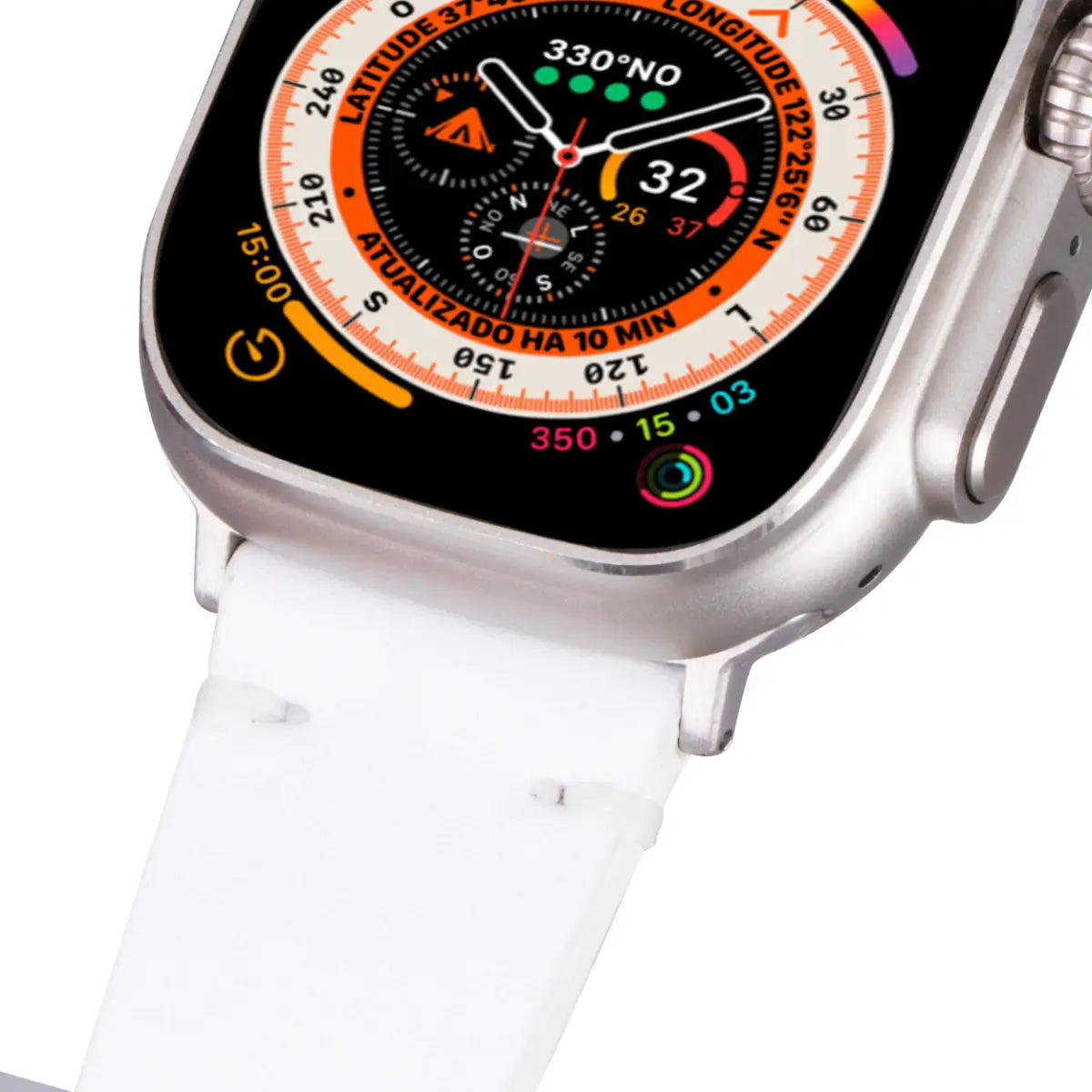 White Leather Classic Apple Watch Band