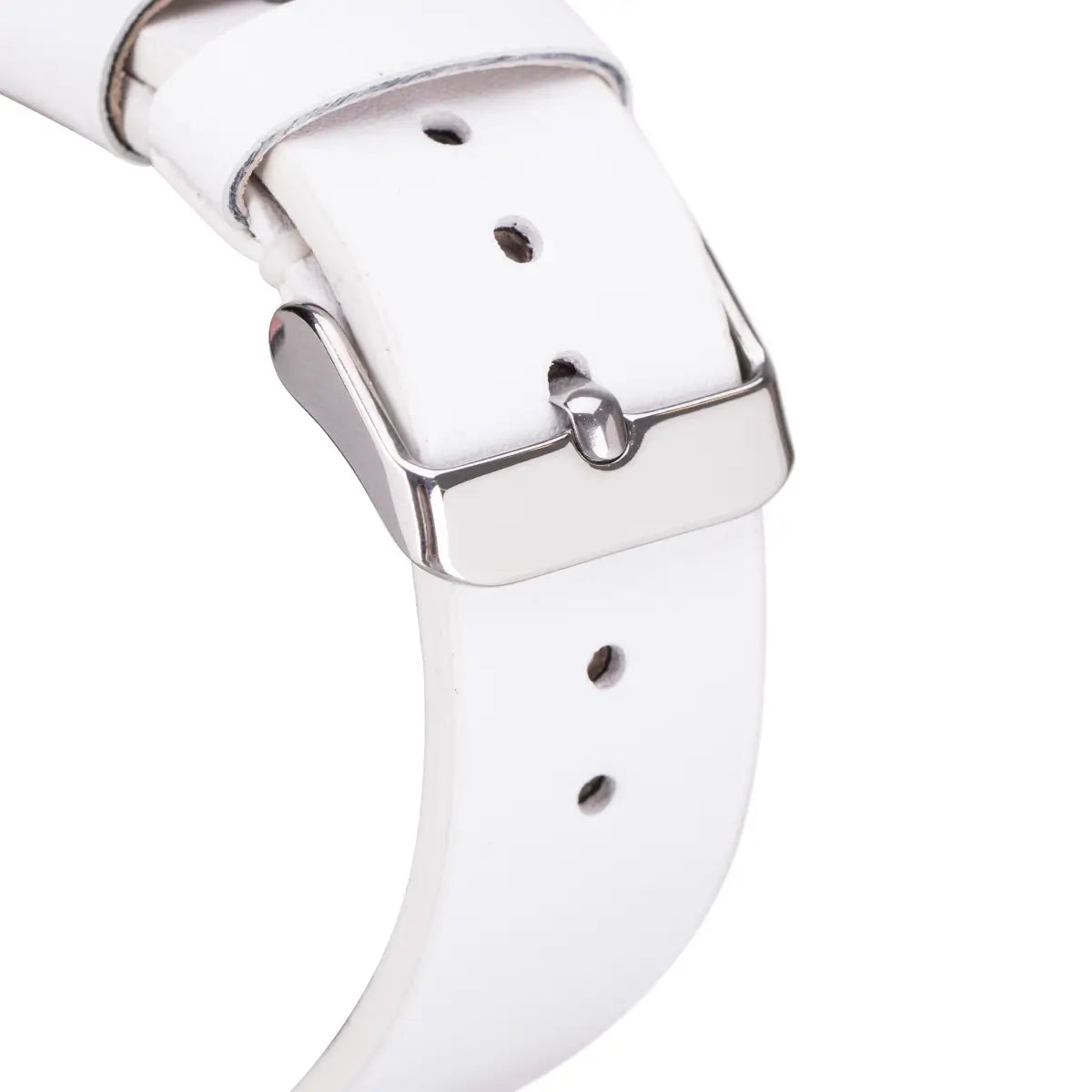 White Leather Classic Apple Watch Band