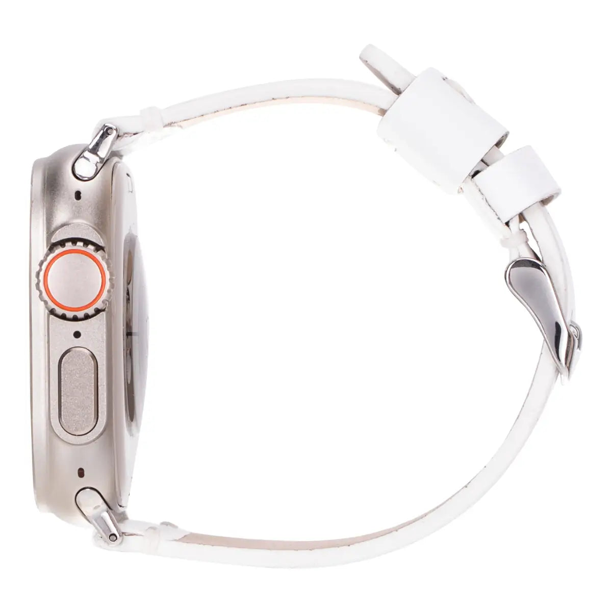 White Leather Classic Apple Watch Band