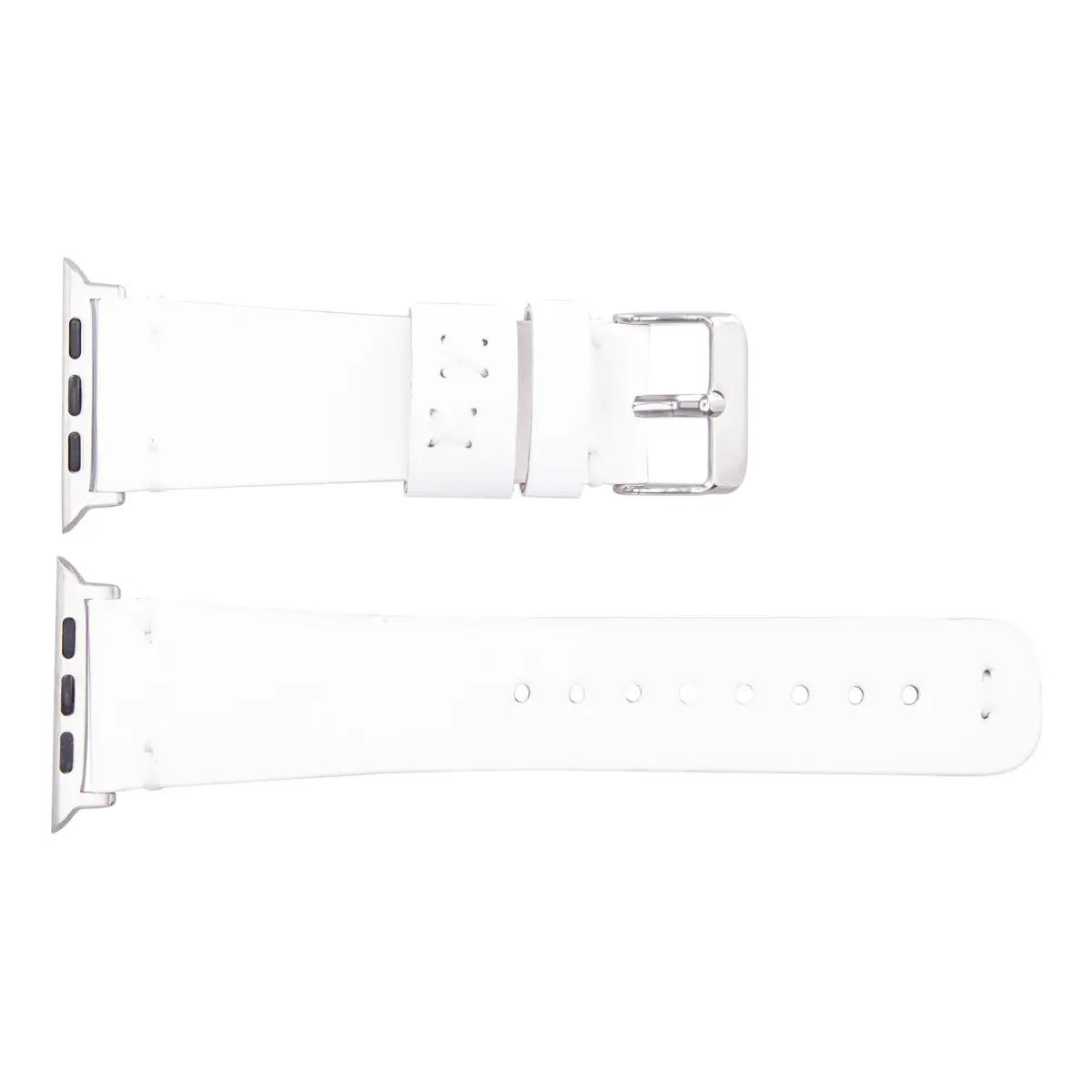 White Leather Classic Apple Watch Band