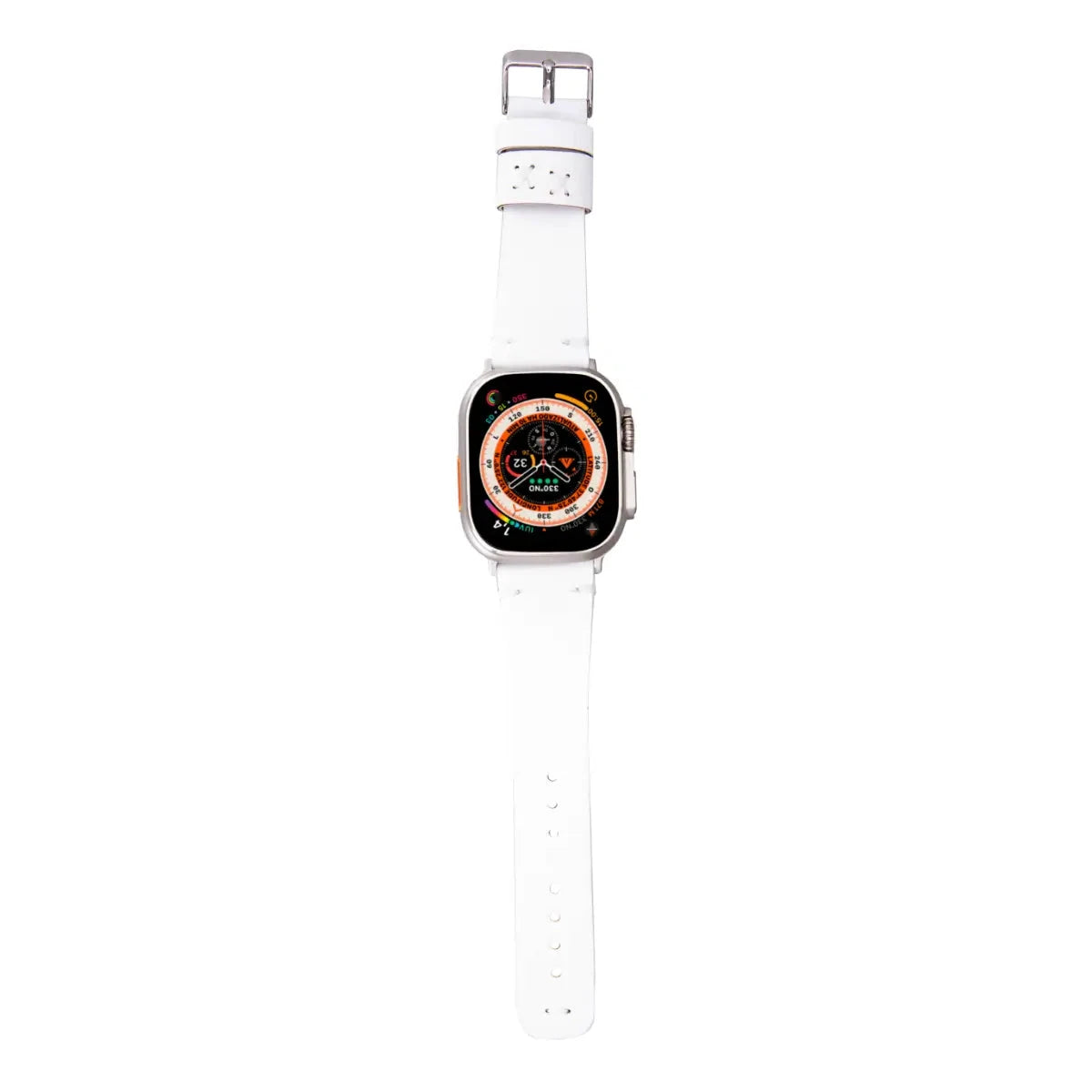 White Leather Classic Apple Watch Band