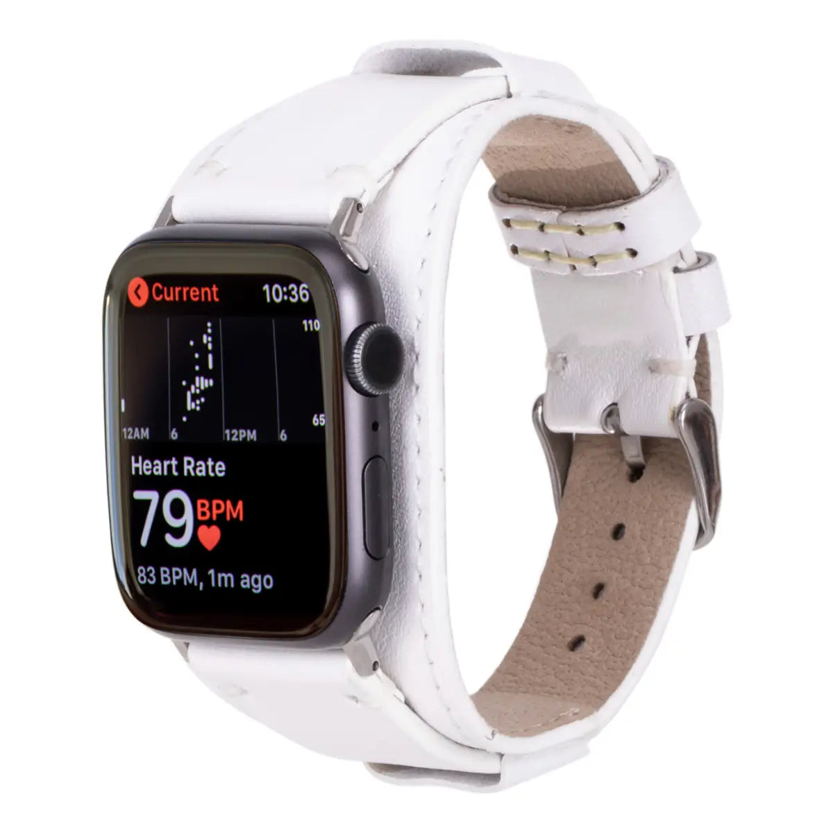 White Leather Cuff Apple Watch Band