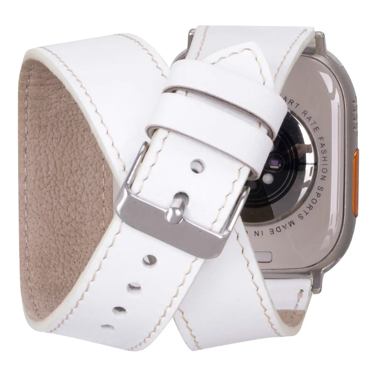 White Leather Double Tour Apple Watch Band