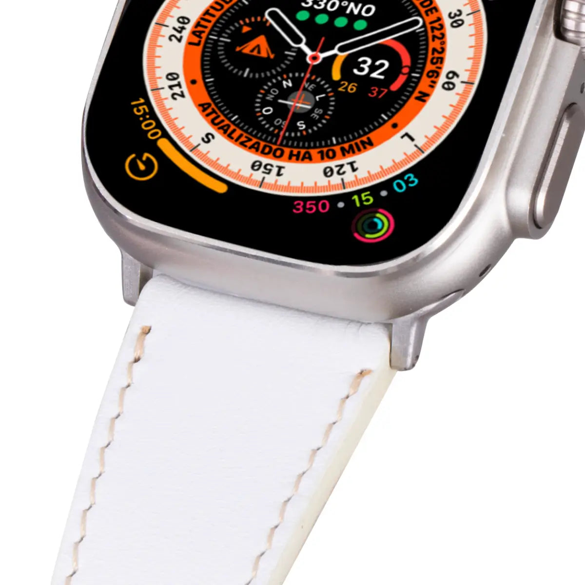 White Leather Double Tour Apple Watch Band