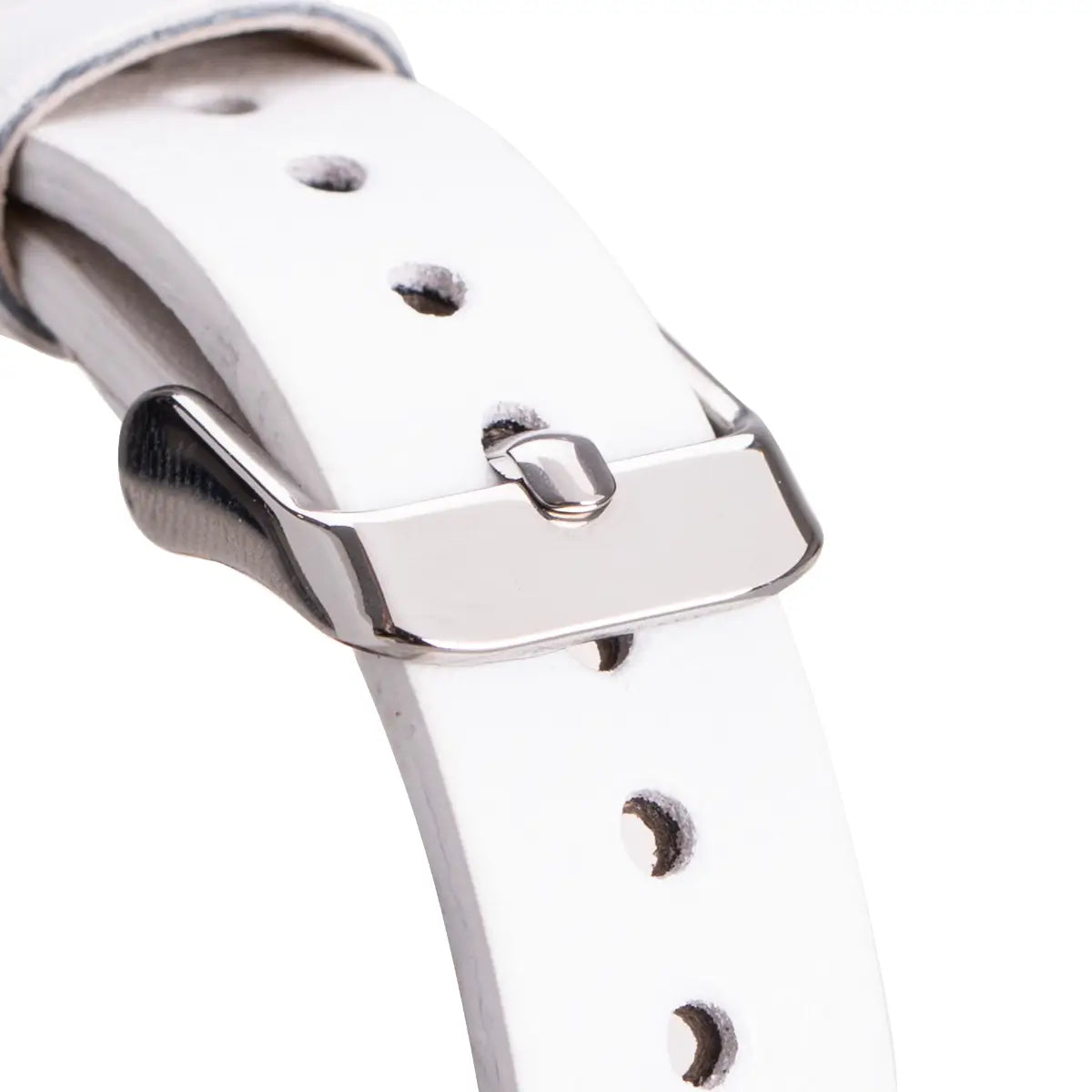 White Leather Ultra Slim Apple Watch Band