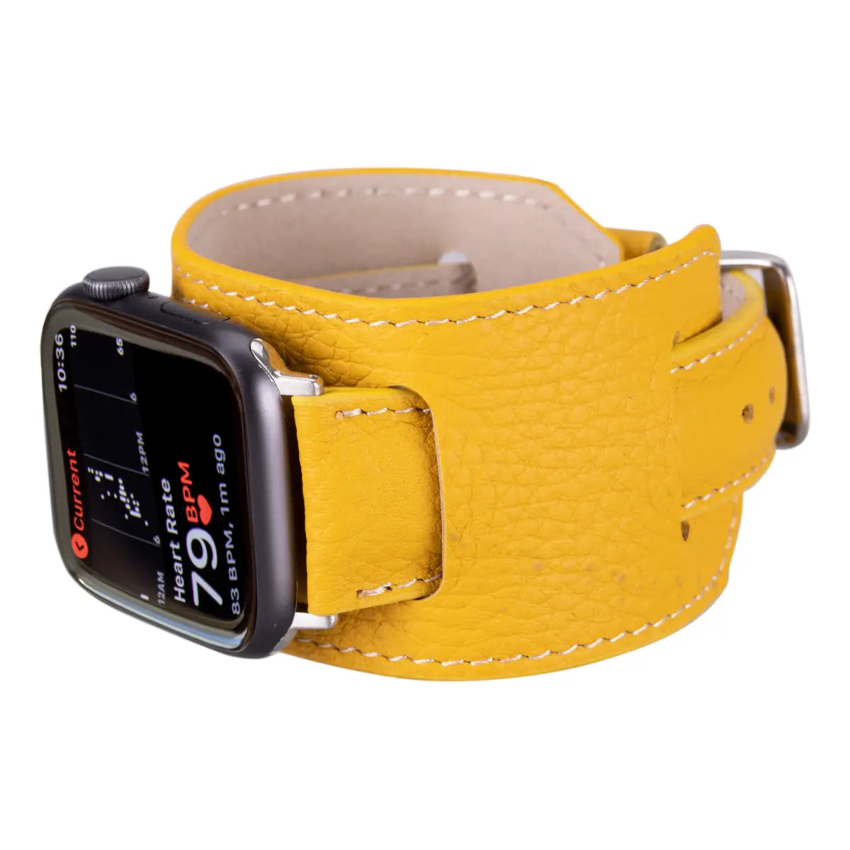Yellow Leather Cuff Apple Watch Band