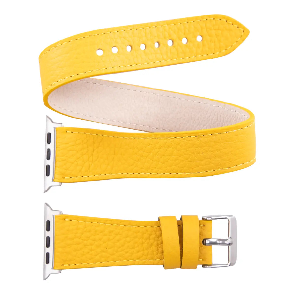 Yellow Leather Double Tour Apple Watch Band