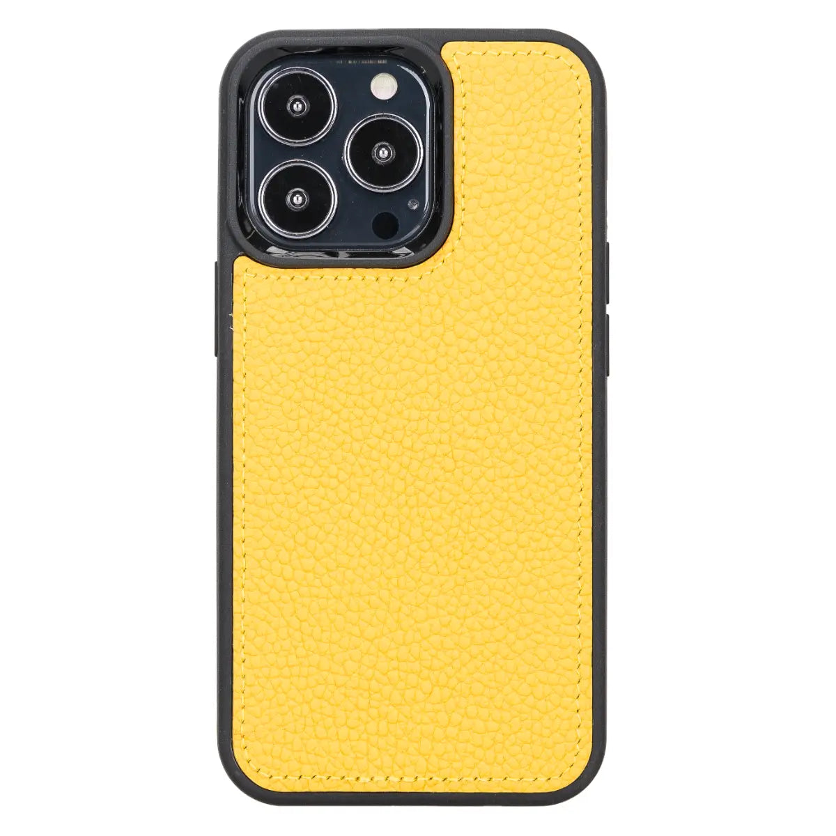 Yellow Leather Magnetic Case for iPhone 13 Pro