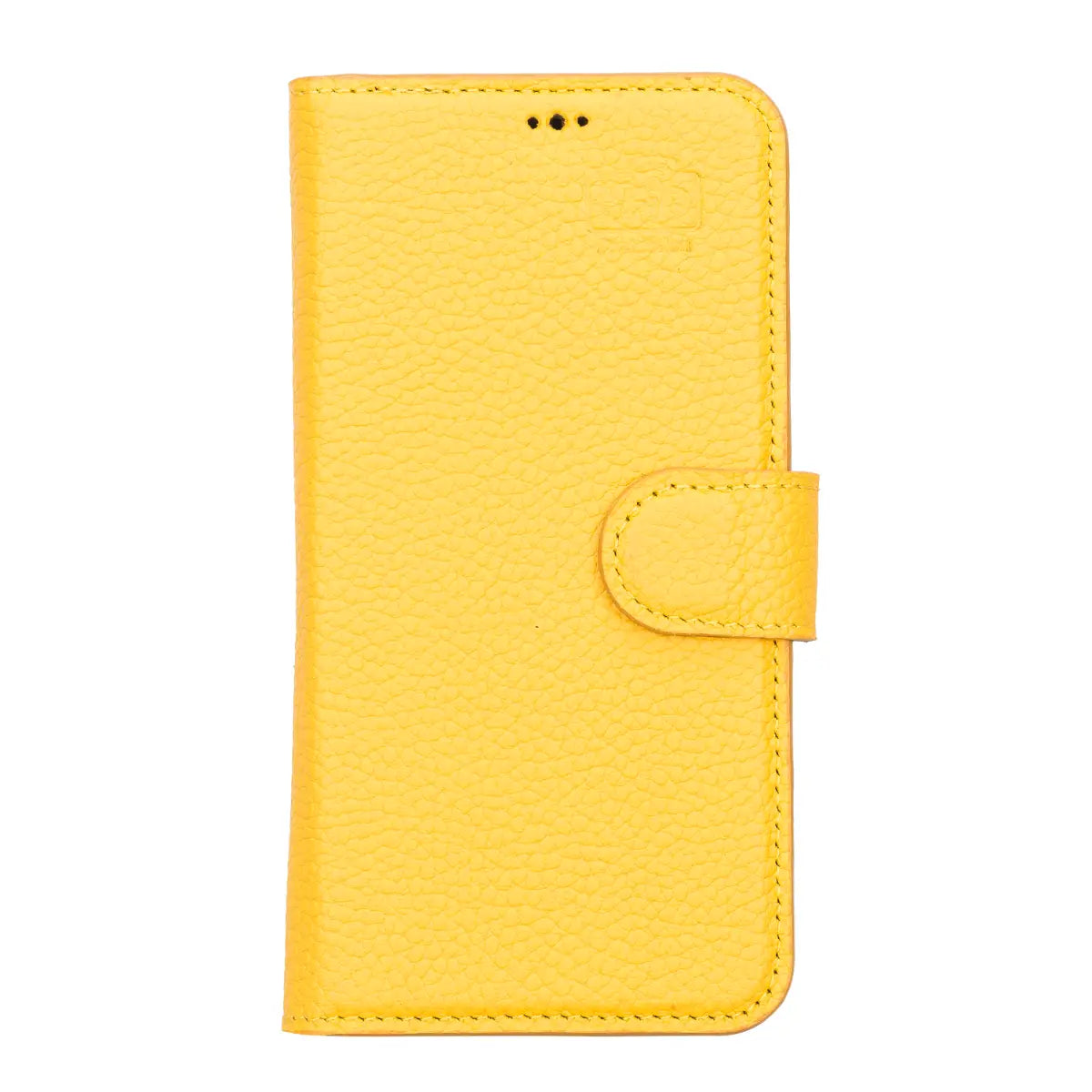 Yellow Leather Wallet Case for iPhone 13