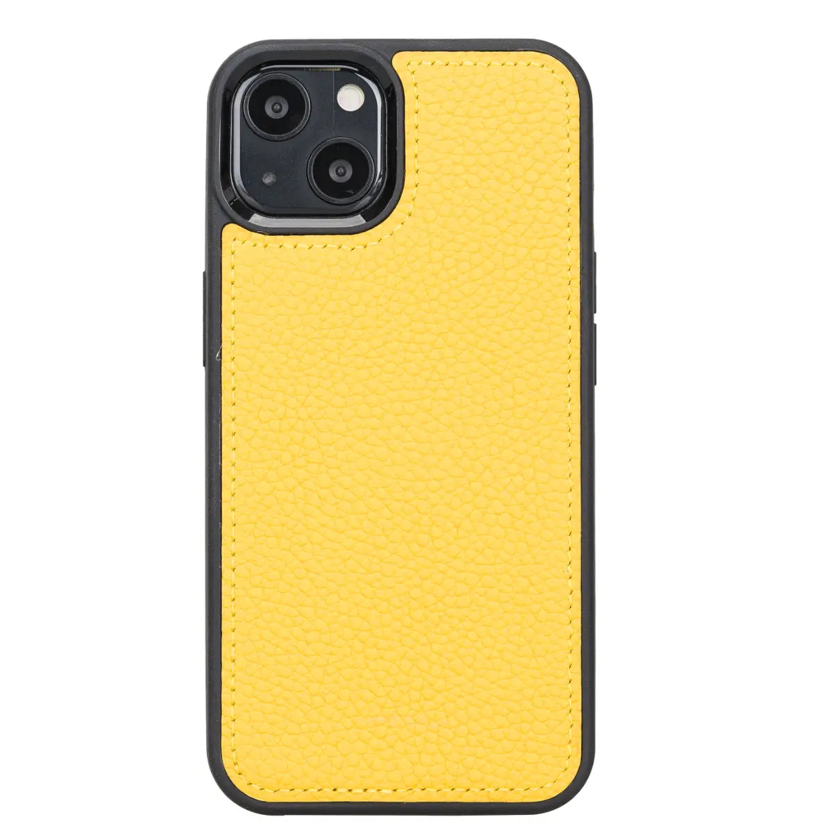 Yellow Leather Wallet Case for iPhone 13