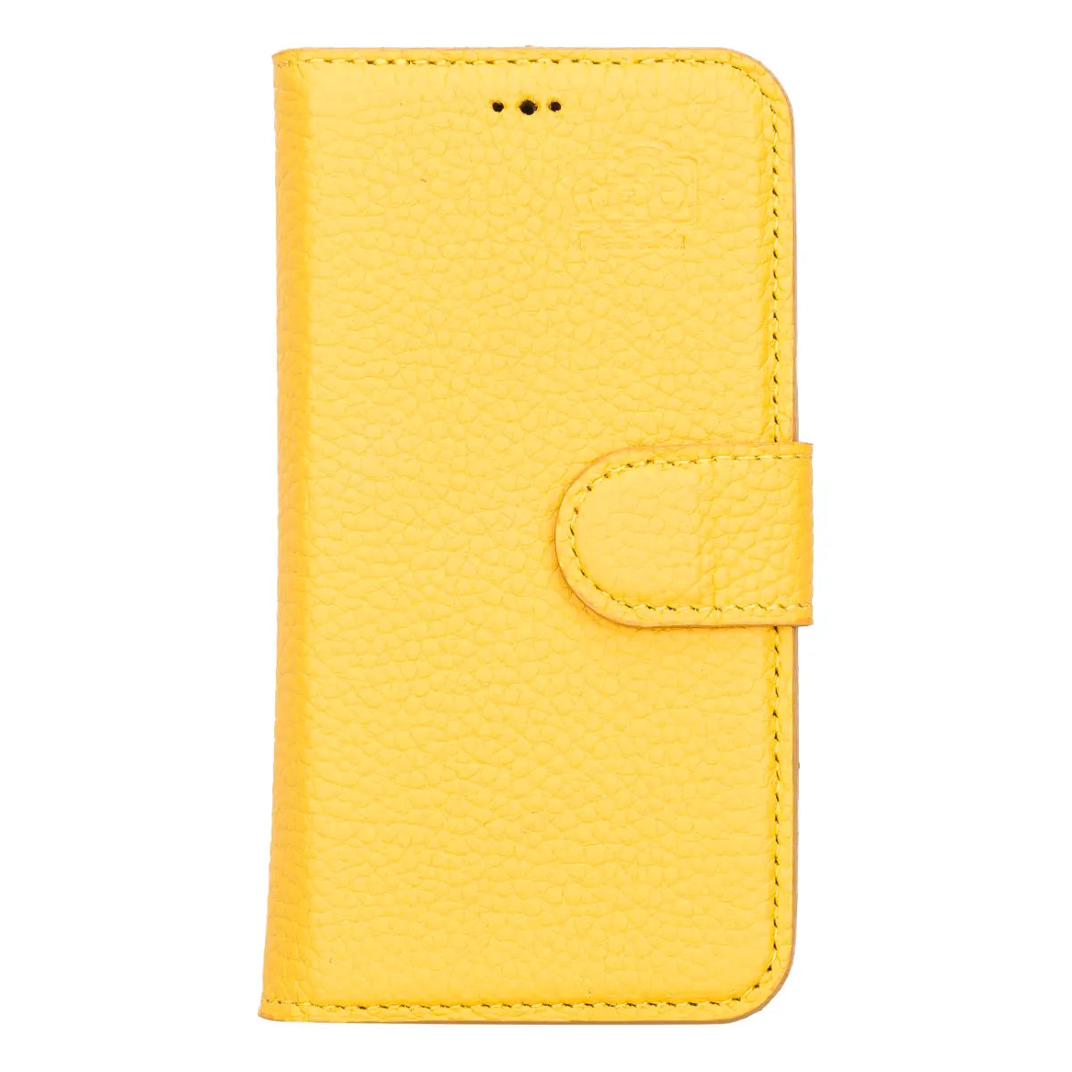 Yellow Leather Wallet Case for iPhone 13 Mini