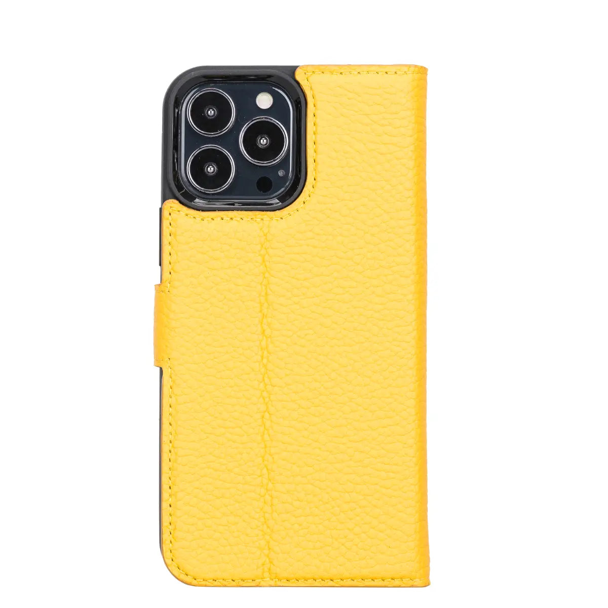 Yellow Leather Wallet Case for iPhone 13 Pro Max