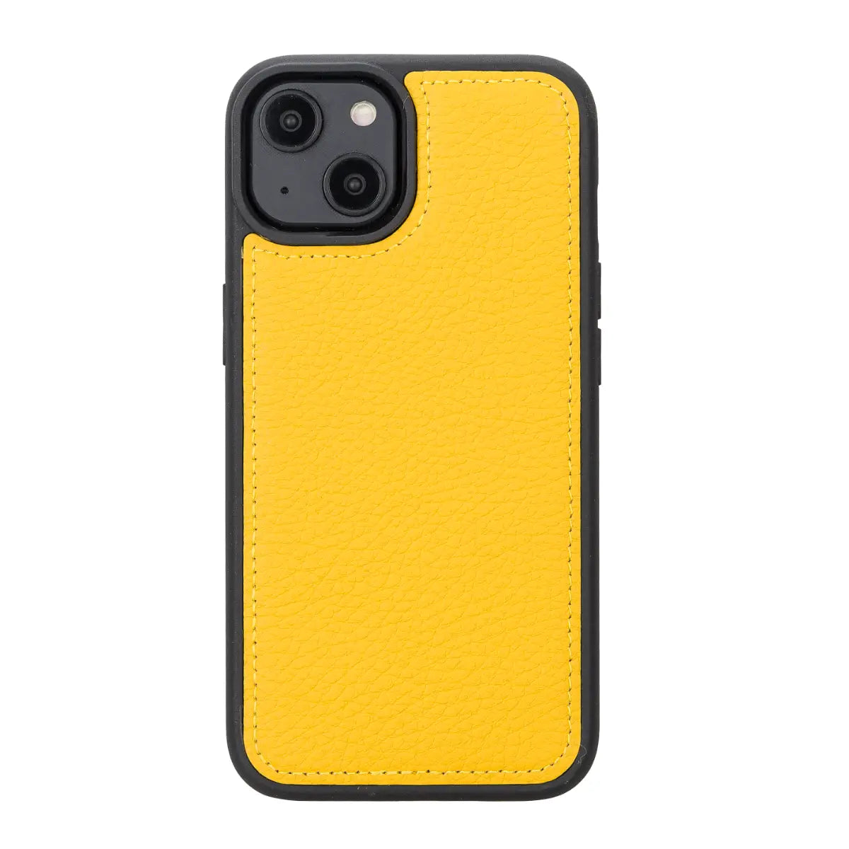 Yellow Leather Wallet Case for iPhone 14