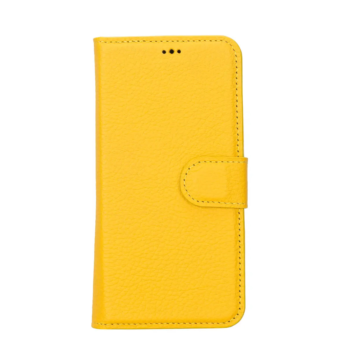 Yellow Leather Wallet Case for iPhone 14 Pro