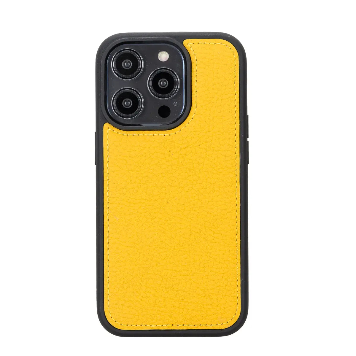 Yellow Leather Wallet Case for iPhone 14 Pro
