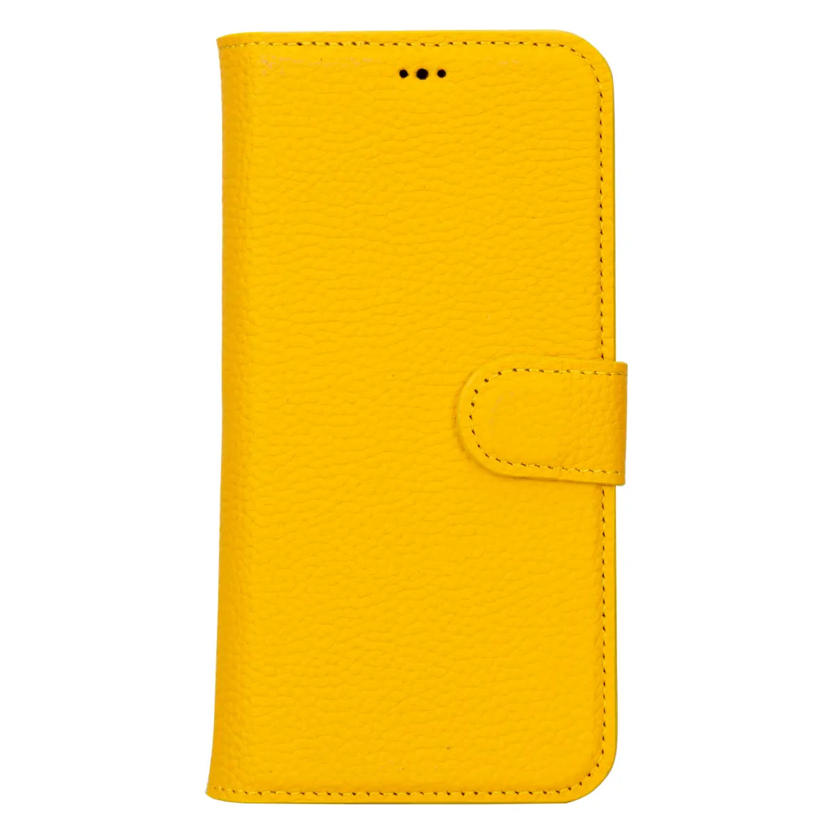 Yellow Leather Wallet Case for iPhone 15 Pro Max
