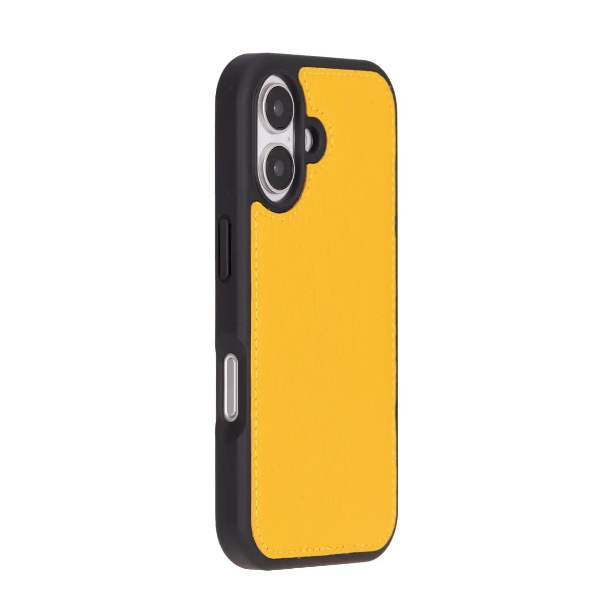 Yellow Leather Wallet Case for iPhone 16