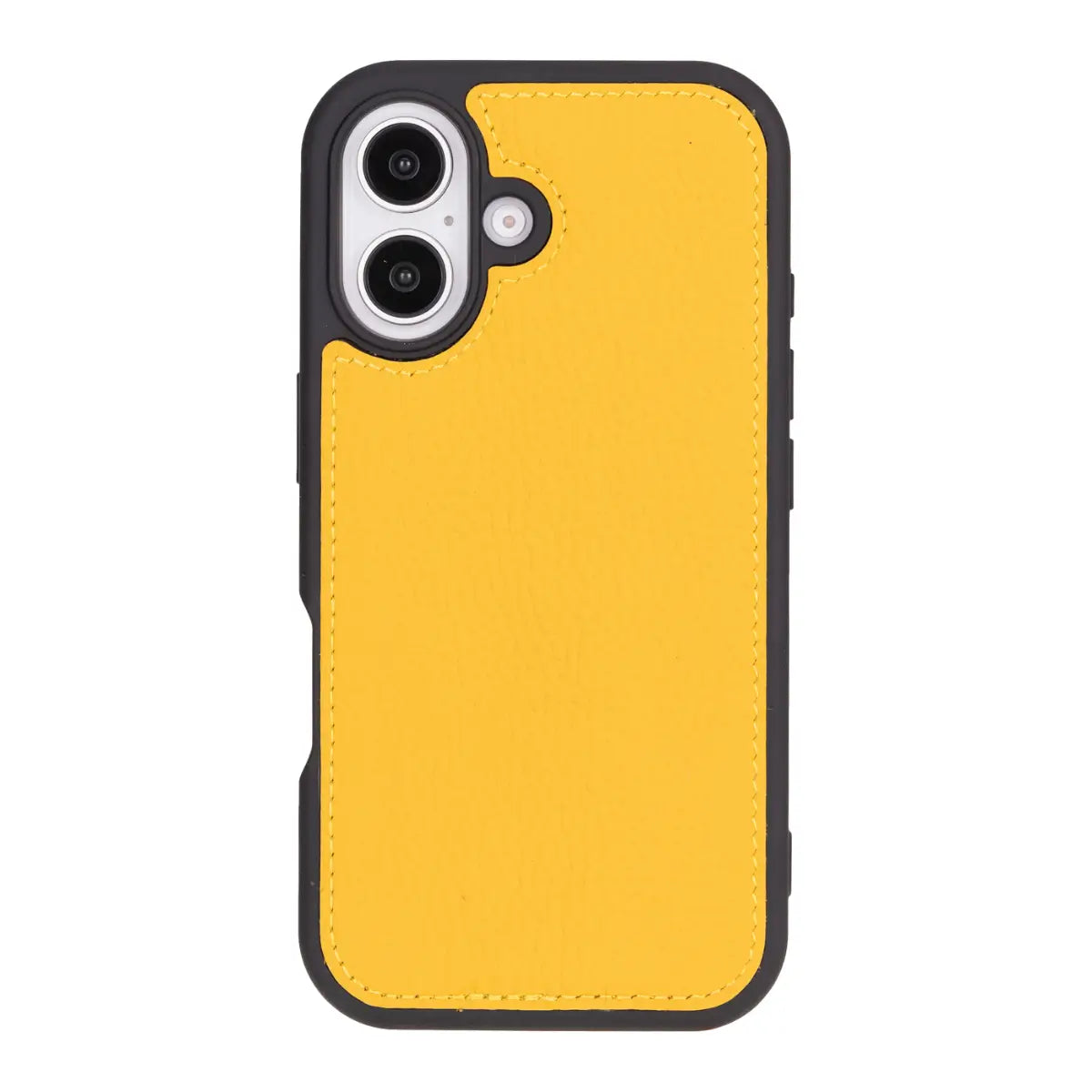 Yellow Leather Wallet Case for iPhone 16
