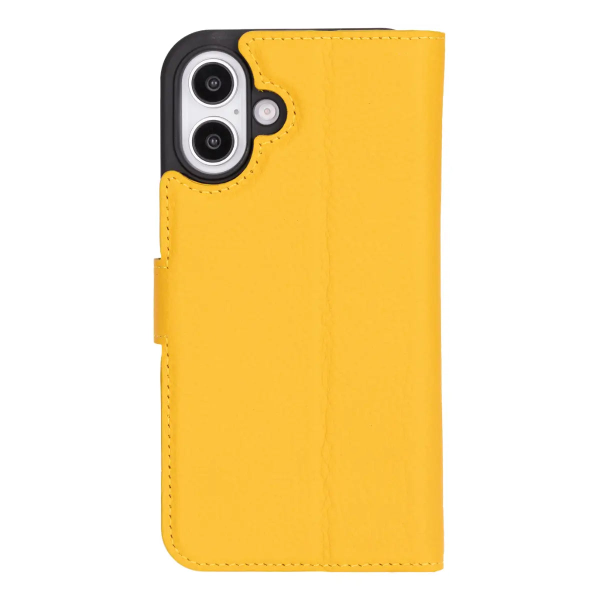 Yellow Leather Wallet Case for iPhone 16 Plus