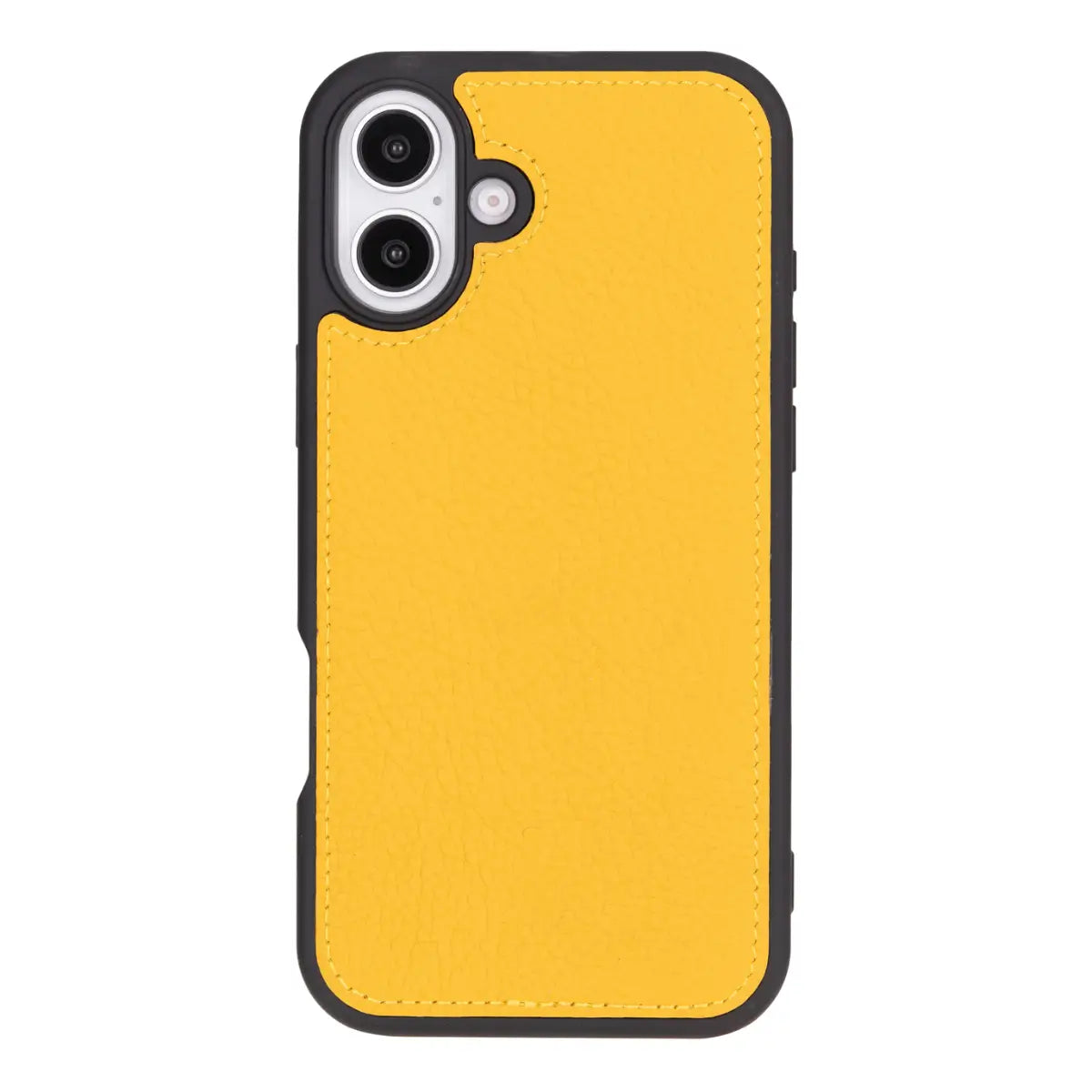 Yellow Leather Wallet Case for iPhone 16 Plus