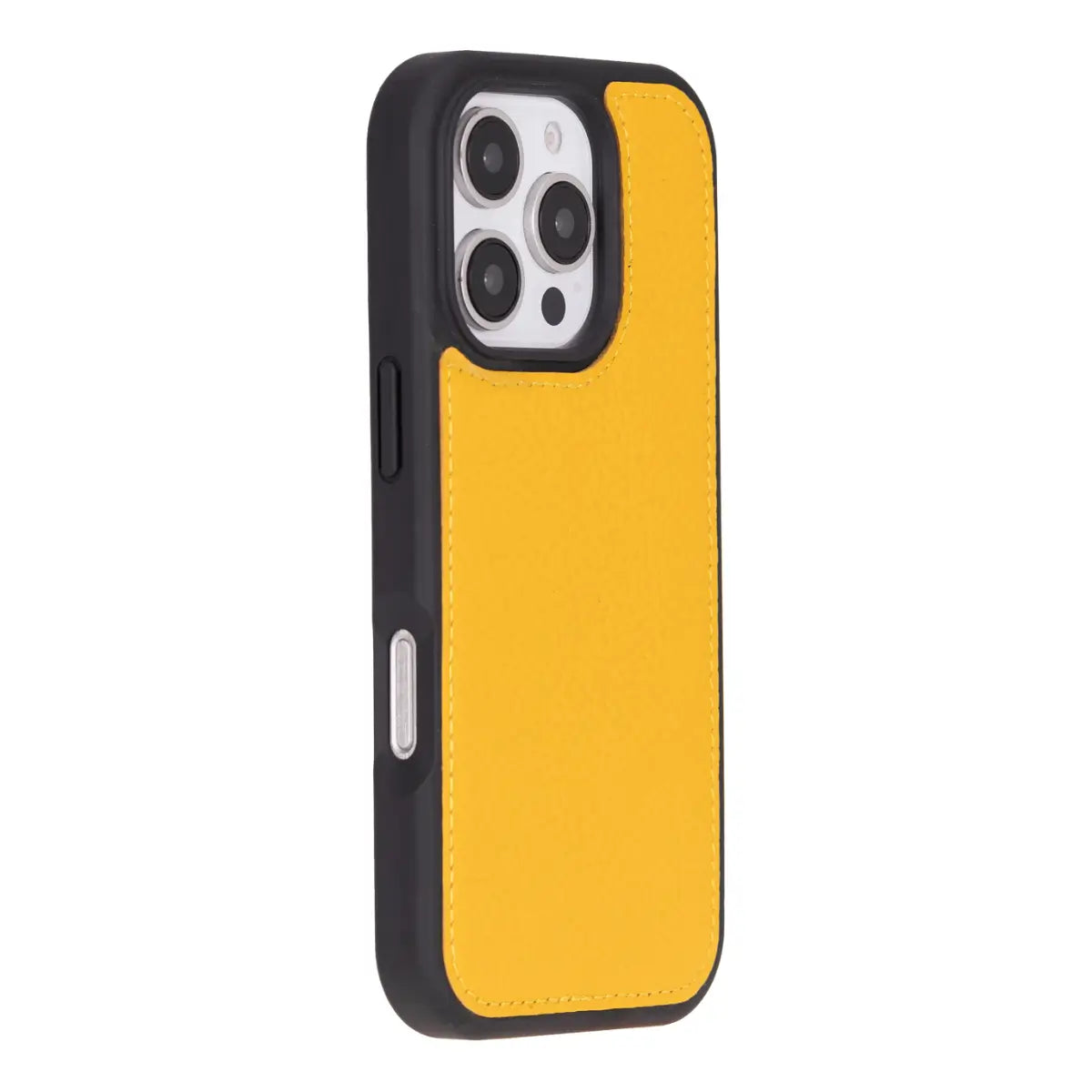Yellow Leather Wallet Case for iPhone 16 Pro