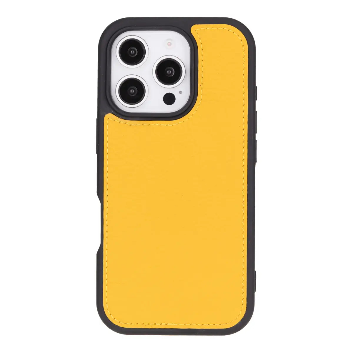 Yellow Leather Wallet Case for iPhone 16 Pro