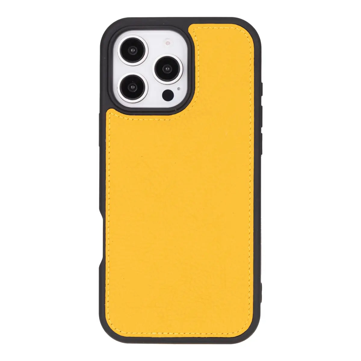 Yellow Leather Wallet Case for iPhone 16 Pro Max