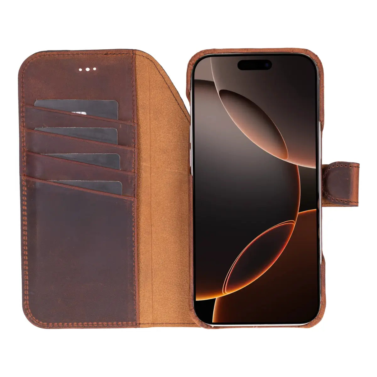 iPhone 17 Pro Max Leather Case – Distressed Brown (Prestige) | O2 Leather