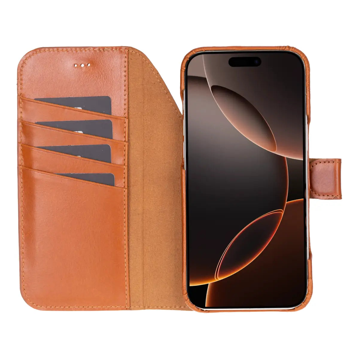 iPhone 18 Pro Leather Case – Burnished Tan (Prestige)