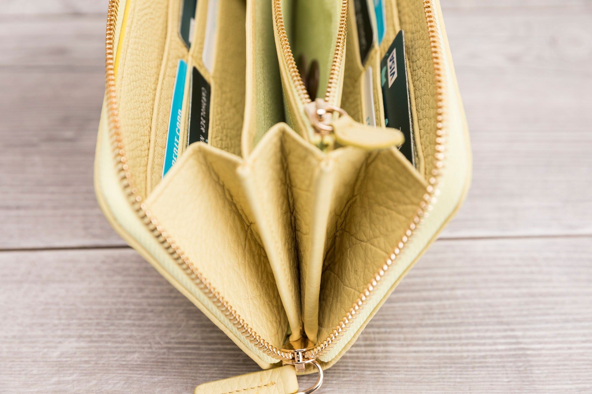 Lemon Yellow Leather Womens Wallet