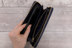 Navy Blue Leather Womens Wallet
