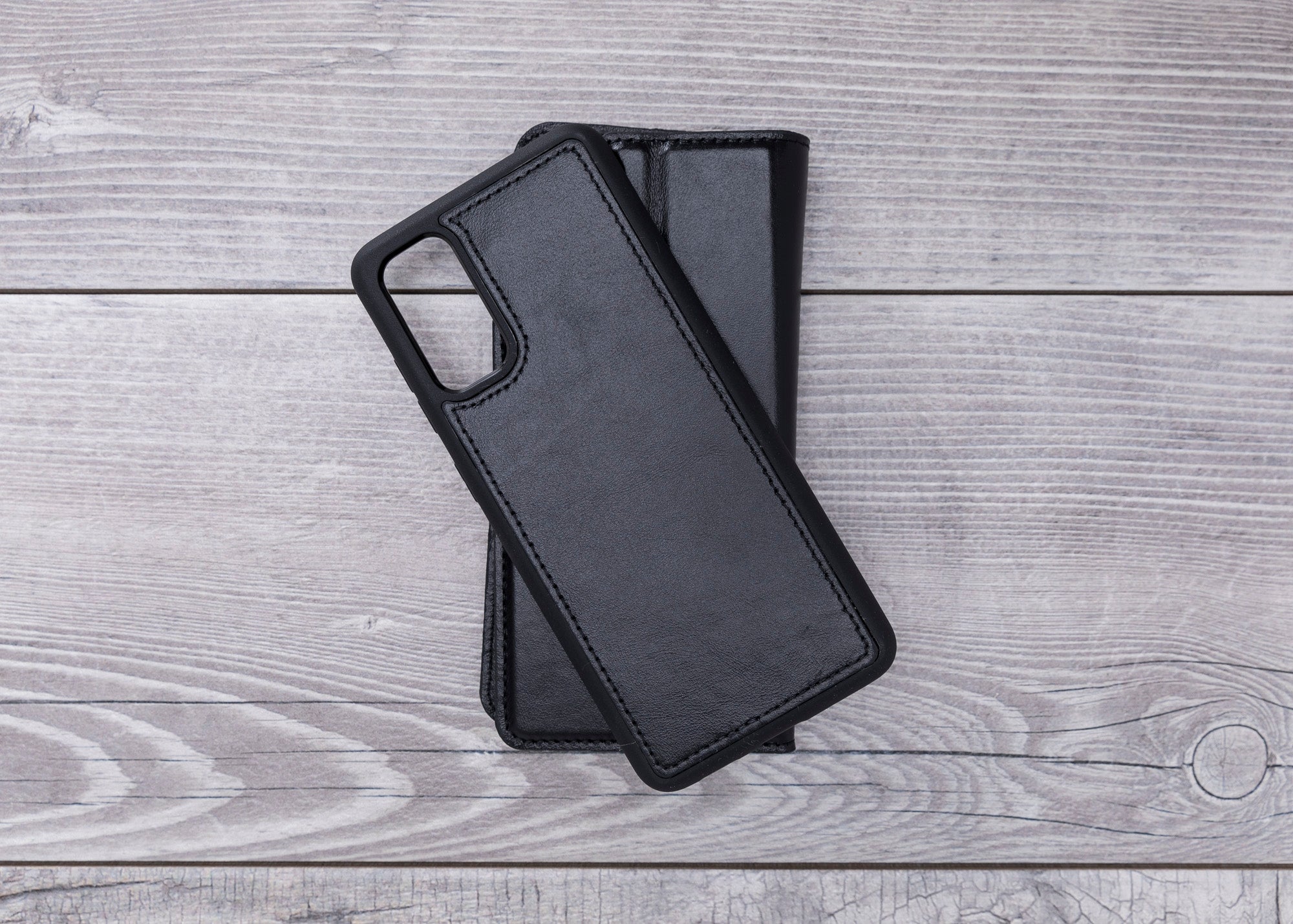 Black Magnetic Leather Wallet Case for Galaxy S20 / S20 Plus/ S20 Ultra