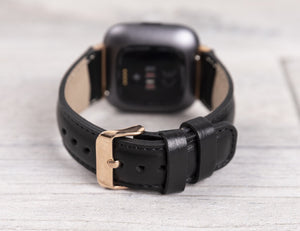 Leather Black Band for Fitbit Watch