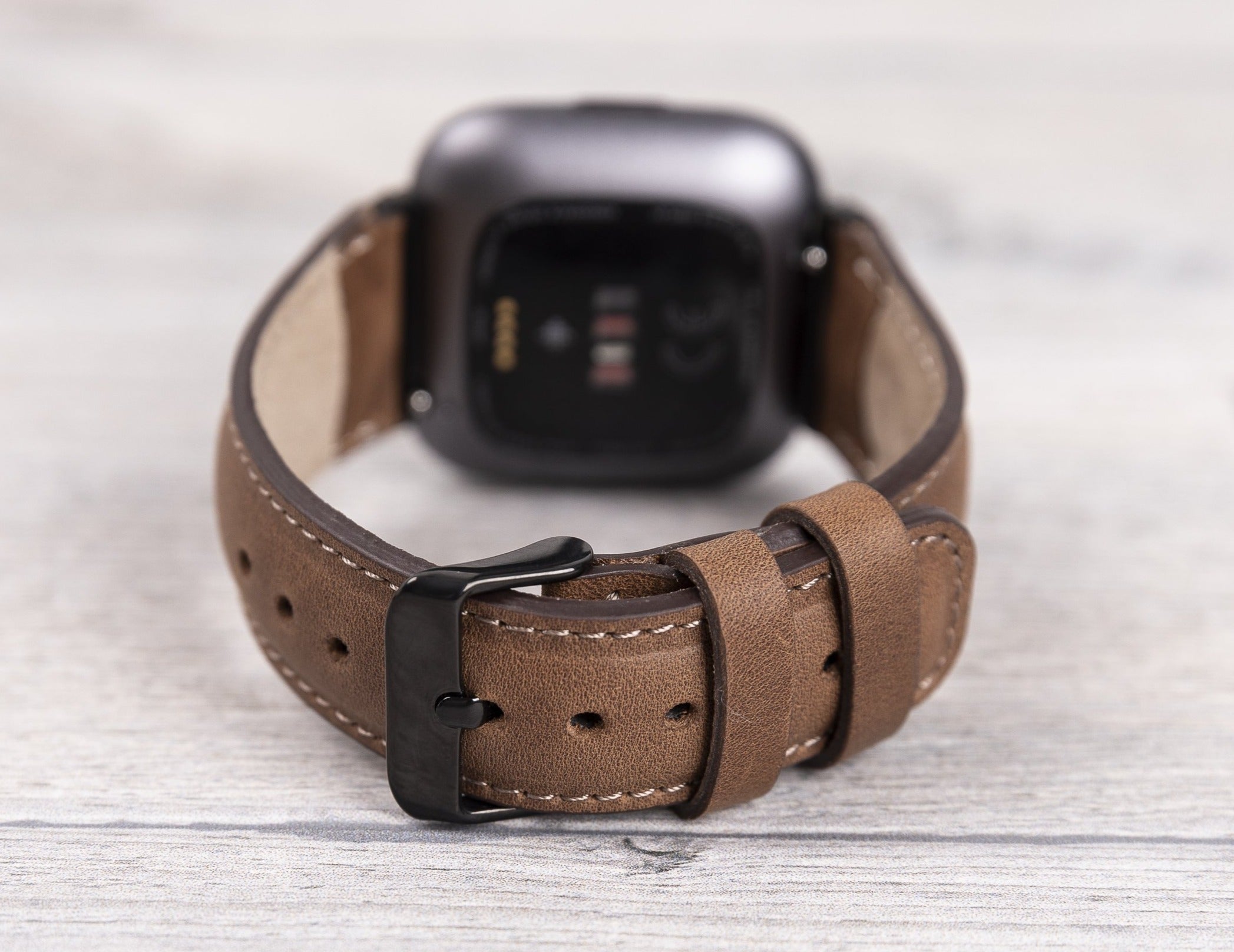 Brown Leather Classic Fitbit Watch Band