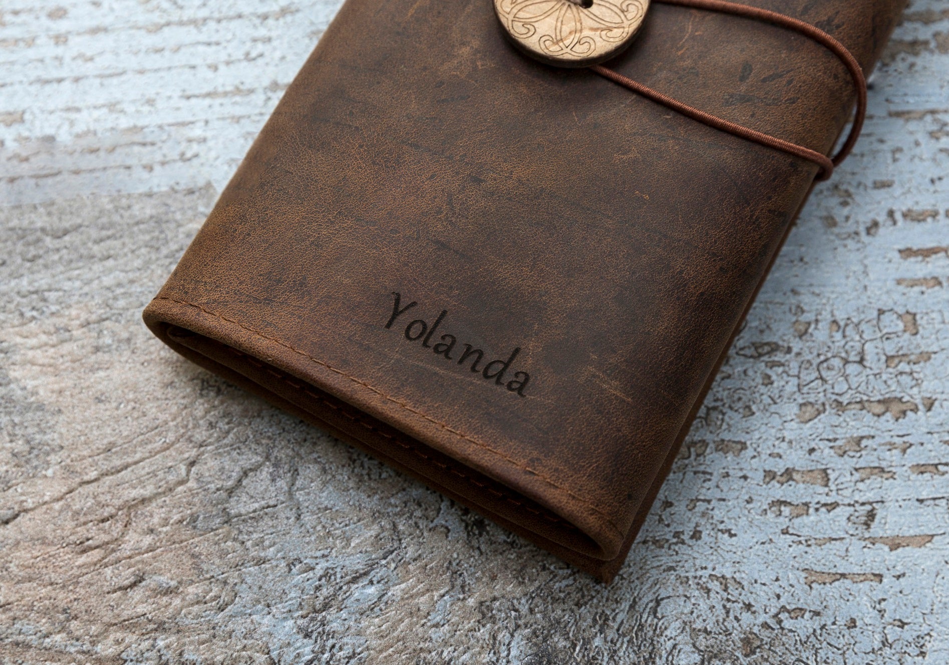 Laser engraving on leather items