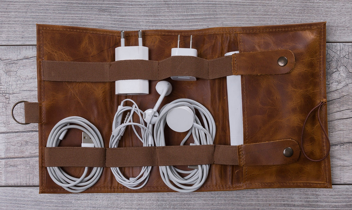 Leather Cord Wrap - Cord Organizers | Buffalo Billfold Company