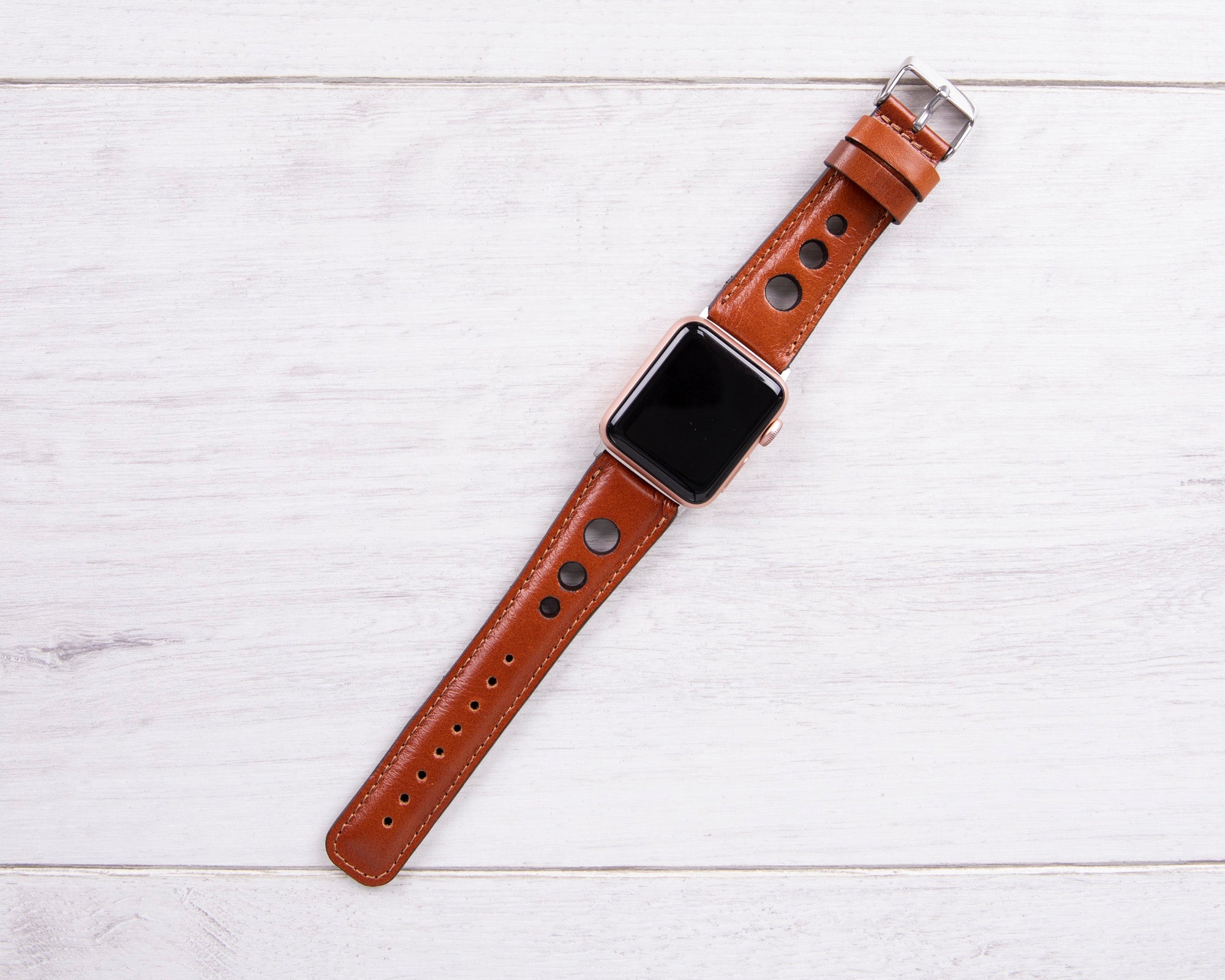 Leather Tan Color Rally Band for Apple Watch