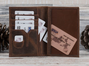 Antic Brown Leather Passport Holder